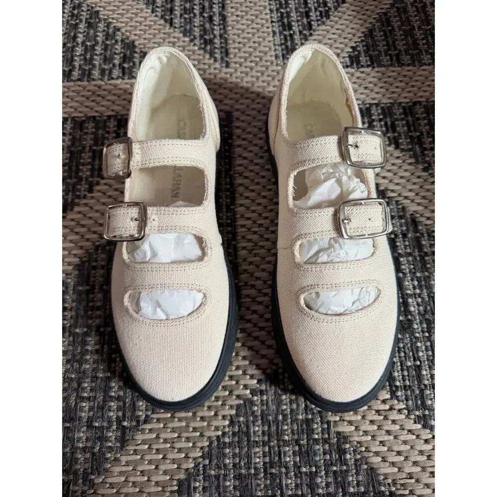 Caron Callahan Simona Sneakers in Cream Canvas Size 36